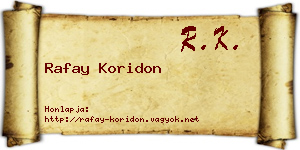 Rafay Koridon névjegykártya